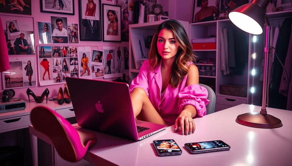 Modelling social media strategy for models on Instagram.